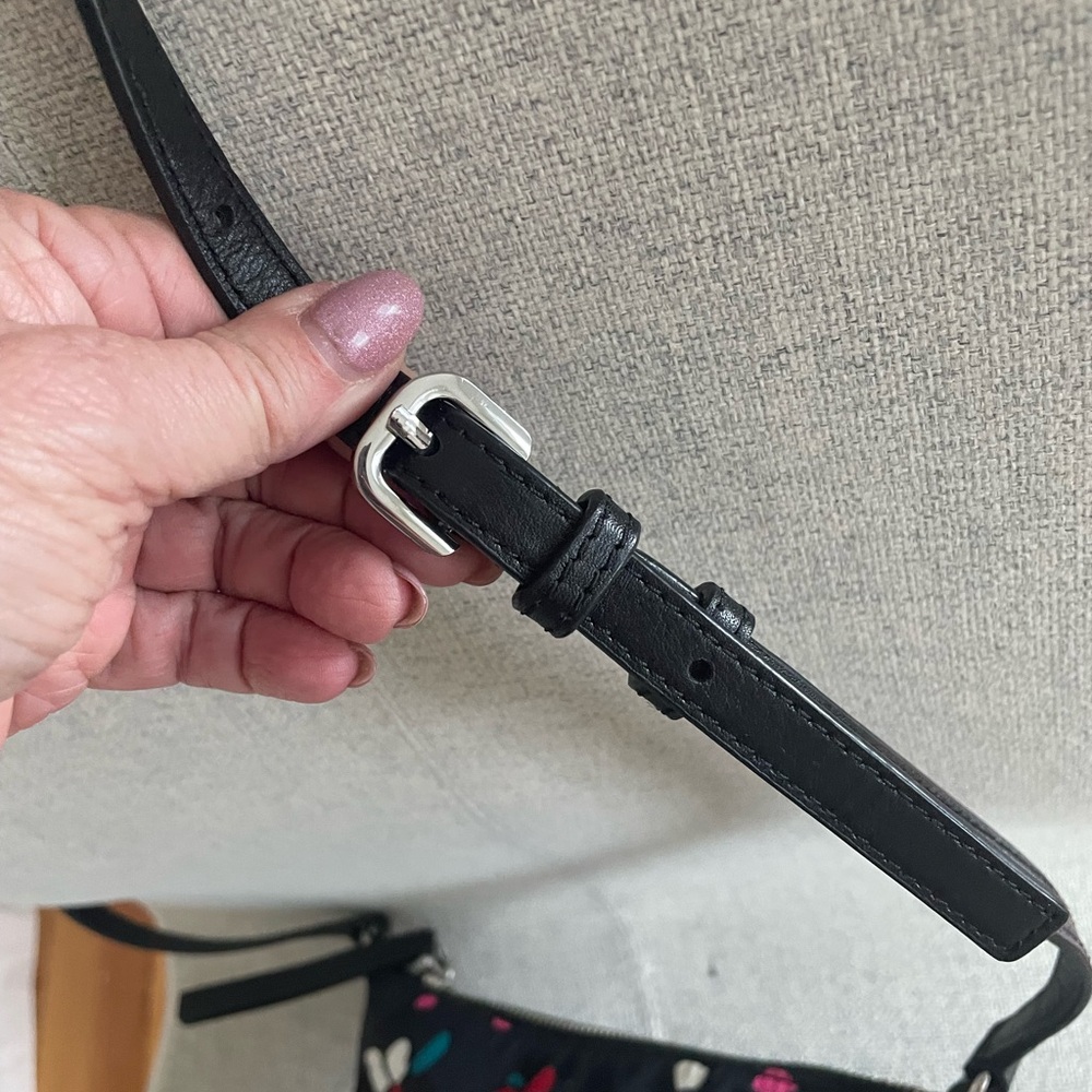 Marc Jacobs Black Floral Print Crossbody Bag with Colorful Accents - Picture 4 of 14